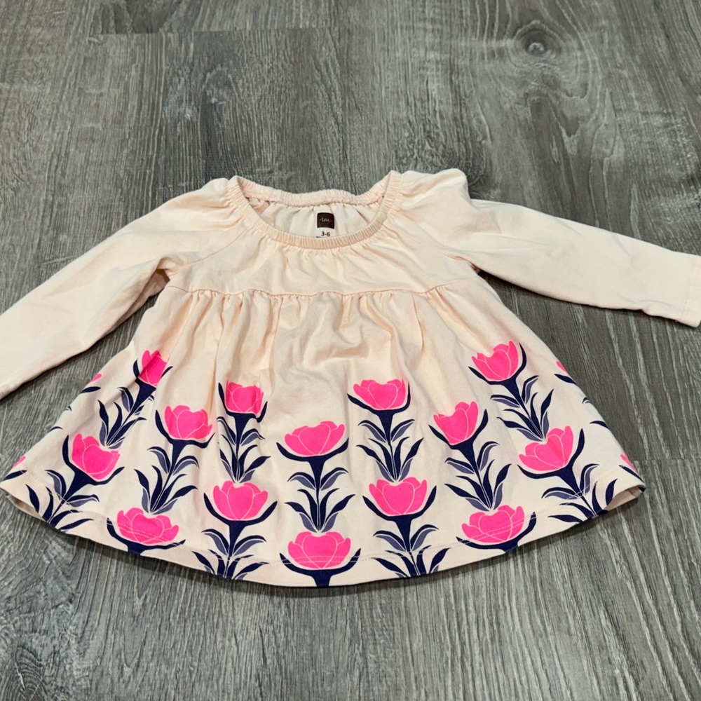 Tea Collection Shirt Flowers Girl 3-6 month A15